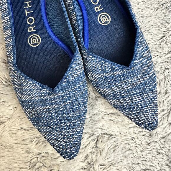 Rothy's The Point Ballet Flat Indigo Heather Blue Women's Size 7.5 Casual Work - Picture 6 of 10
